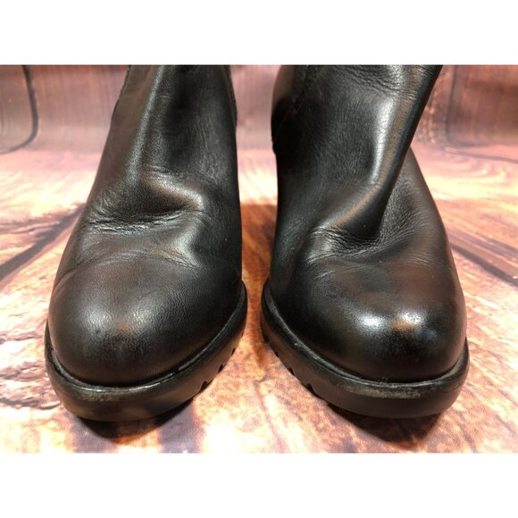 Sorel After Hours Wedge Black Leather Chelsea Boots Womens 6 / 37 (r8j) - Picture 8 of 10